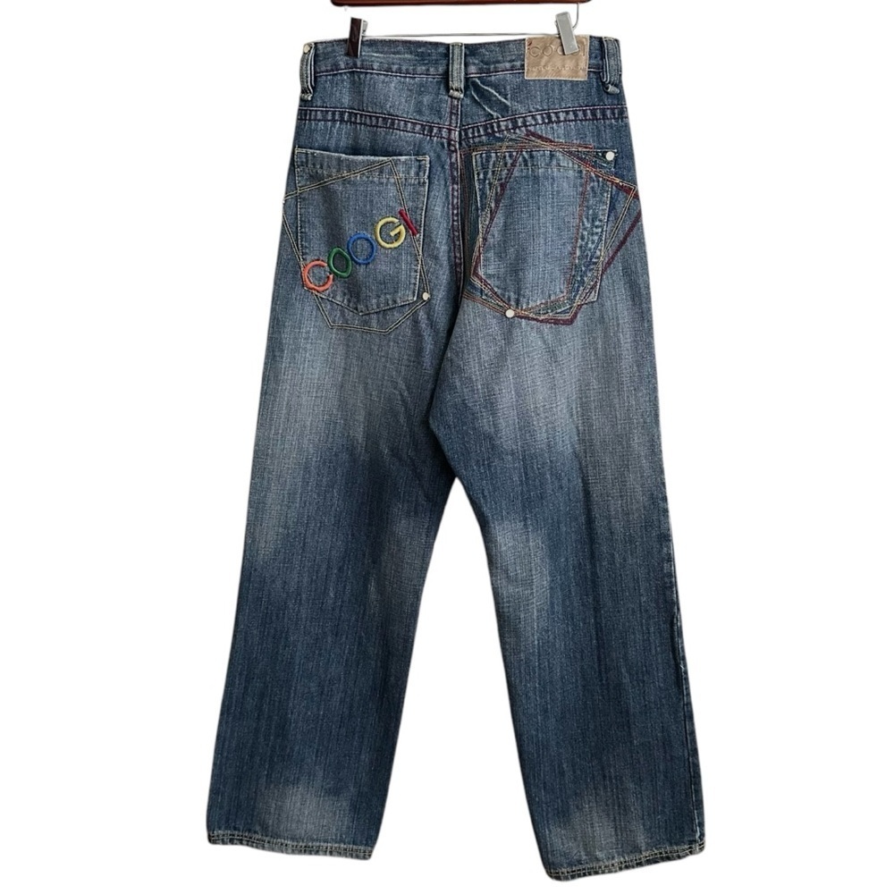 COOGI Vintage Y2K Statement Denim Embroidered Rainbow Urban Hip Hop Spellout